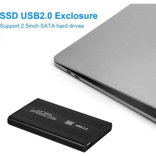 W25B 2.5 inch SSD Enclosure USB 2.0 SATA Mobile Hard Disk Case for Solid State Drive Box HDD SSD External Enclosure Adapter