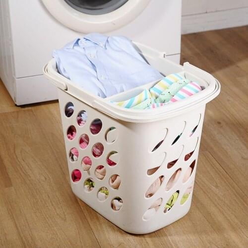 Laundry Basket Washing Clothes Storage Hamper Bin Plastic Clothing Basket Cloth Organizer Dirty Hamper DQ9069-1/-2
