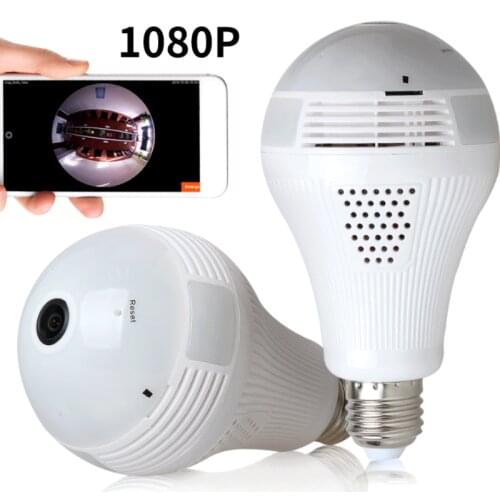 LS-QJ58 Hot 1080P Panoramic Wifi Wireless IP Two-way Audio Camera 360 Degree Fisheye Security Light Bulb With Max 128G SD Card