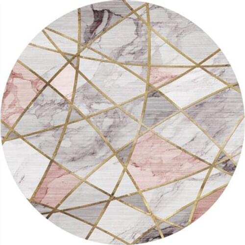 Fashion Round Carpet Pink Rug Round Geometric 100/120/160/200cm Nordic Modern Simple Bedroom Decor Livingroom Carpet Nonslip Mat