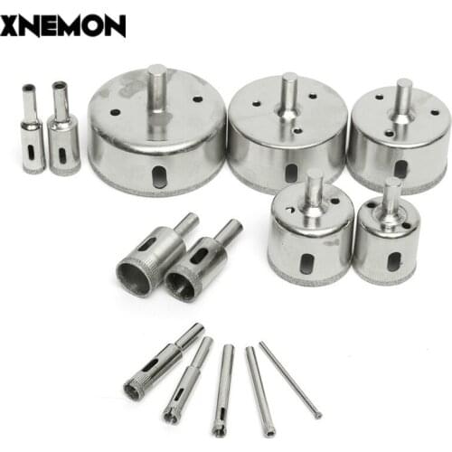 14PCS Hole Saw 3-70mm Diamond Coated Core Hole Saw Drill Bit Set Tools for Tiles Marble Glass Porcelain Drilling Power Tools