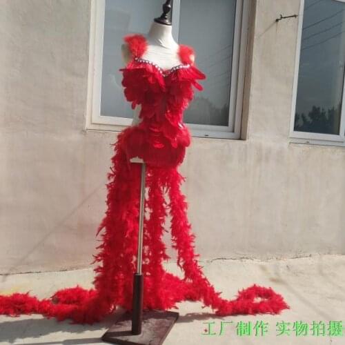 New jazz dance samba super star costume nightclub bar DJ female singer stage performance feather underwear