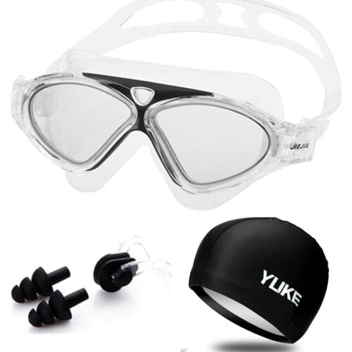 Frame arena Swimming Goggles Anti-fog Waterproof Adult Pool glasses with Earplug Swim cap for Men Women Sports Diving Eyewear