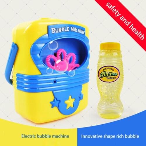Portable Electric Bubble Blowing Machine Toy Creative Outdoor Blow Soap Electric Automatic Water Blowing Maker Machine