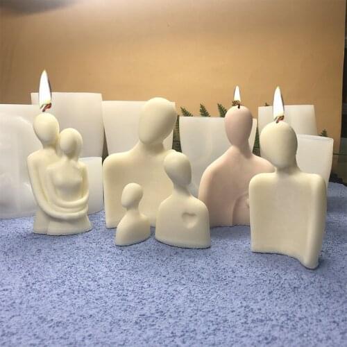 Warm Hug Silicone Candle Mold Family Home Aromatic Plaster Soap Candle Making Molds Lovers DIY Wedding Gifts Epoxy Resin Mould