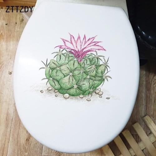 ZTTZDY 26×18.7CM Color Lead Painting Cactus Home Bathroom Toilet Stickers Wall Decor Accessories T6-0028