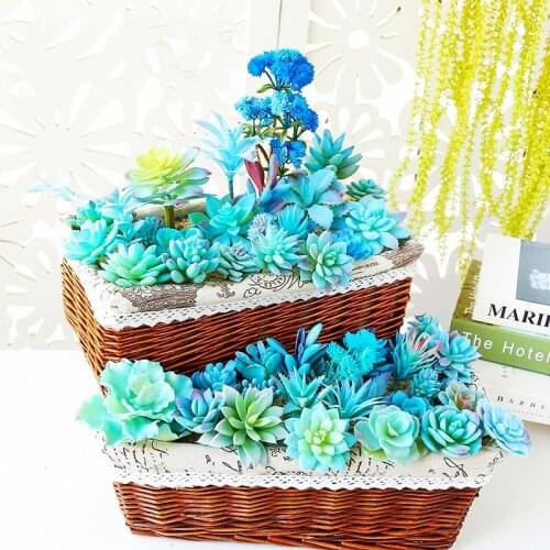 1pcs Artificial Flower Blue Succulents Cactus Bonsai Plants Simulation Succulent Flowers DIY Home Garden Decoration Fake flowers