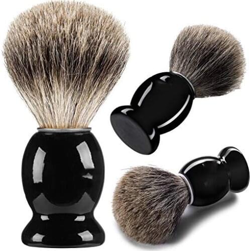 100% Pure Badger Shaving Brush Beard brush black handle for Beard Oil Balm