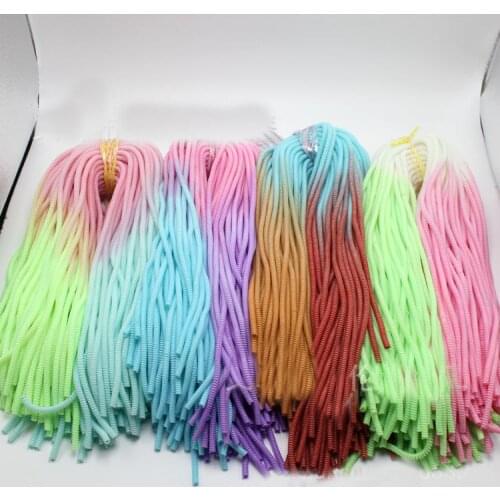100Pcs 60CM Gradient Color Solid TPU Spiral USB Charger Cable Cord Protector Wrap Cable Winder For iphone Samsung Hair Ring