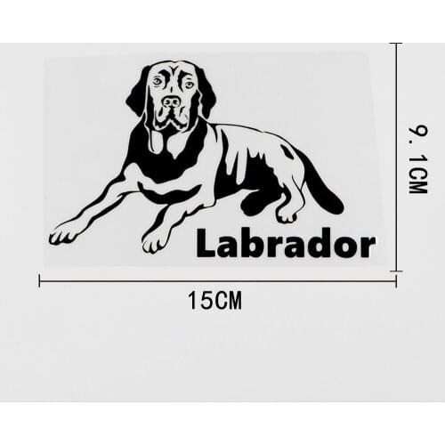 15CMX9.1CM Funny Animal Labrador Dog Vinyl Car Sticker Decal Black/Silver 8C-0123