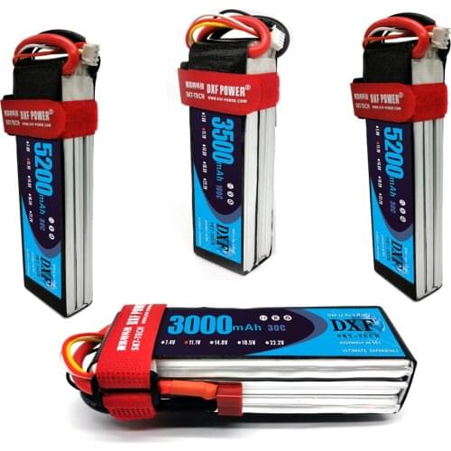 2PCS DXF lipo Battery 3S 11.1V 3000mah 3500mah 5200mah 30C 100C 50C 100C For 1/10 1/8 RC Car Truck FPV Drone Helicopter