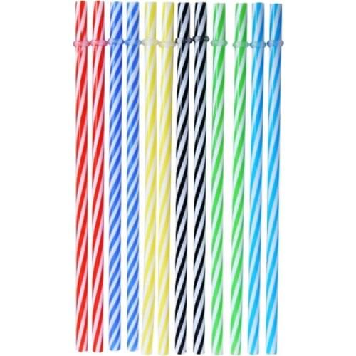 30Pcs Two Colors Threaded Non-Transparent Reusable Plastic Thick Drinking Straws Mason Jar Straws for Party or Home Use with Bru