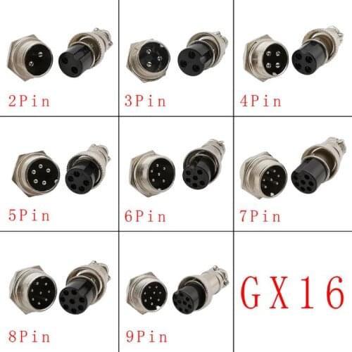 2,3,4,5,6,7,8 9-pin chassis sockets connects Microphone Mic Plug GX16 connectors Used on many CB Radios and Ham Radios