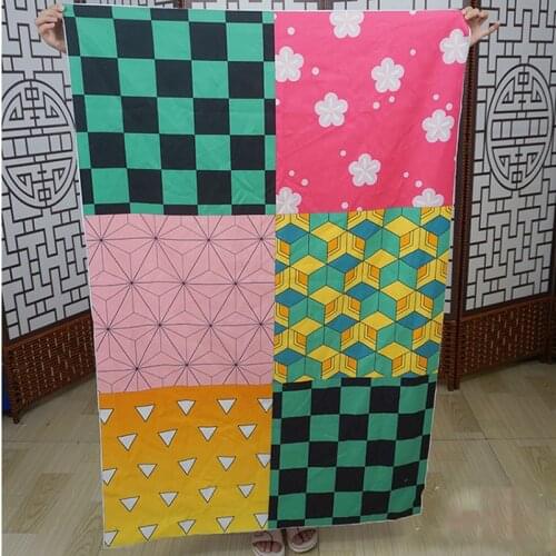 Anime Demon Slayer Kimetsu No Yaiba Cosplay Tanjirou Zenitsu Fabric Printed Cloth For Patchwork Needlework DIY Handmade CS358