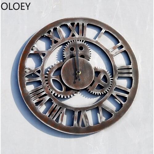 Large Gear Wall Clock 3d Vintage Industrial Bar Clock Mechanism Creative Wall Watches Home Decor Reloj De Pared Wall Clocks 2020