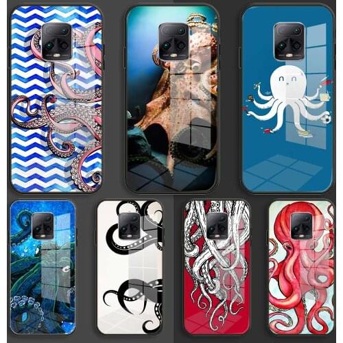 Soft Glass Balck Case For Xiaomi Redmi 9a 8A 7A Note 9 8 7 Pro Y3 9S 8T Prime Coque Cover Tentacles of sea octopus