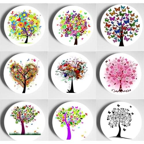 Butterflies Tree Colorful Color Decorative Plate Beautiful Art Display Plate Creative Home Restaurant Studio Wall Plate