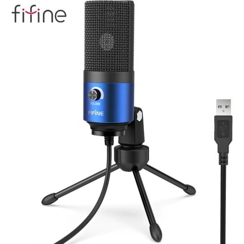 FIFINE Metal USB Microphone Recording MIC for Laptop Windows,Cardioid MIC for Gamer youtuber Vocals online conference-K669L