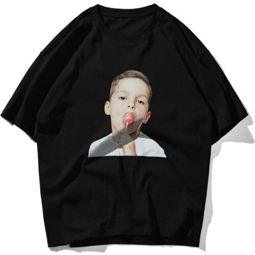 Korean Couple T-shirt Men And Women Spring New Trend Street Hip-hop Pure Cotton Loose Oversized Personality Character Printing