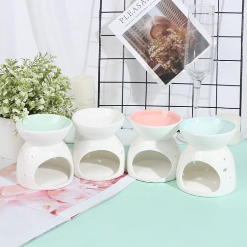 1PC Ceramic Candle Holder Oil Incense Burner Essential Aromatherapy Oil Burner Lamps Porcelain Living Room Decoration 8.5x9.5cm