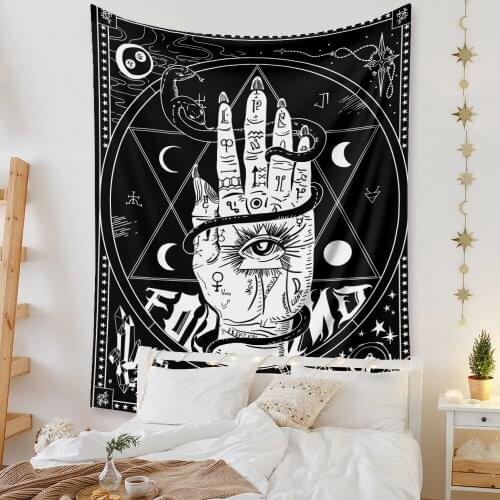 Divination Hand Wall Tapestry Psychedelic Carpet Hippie Ouija Snake Goat Wall Blanket Decor Home Decoration Witchcraft Supplies