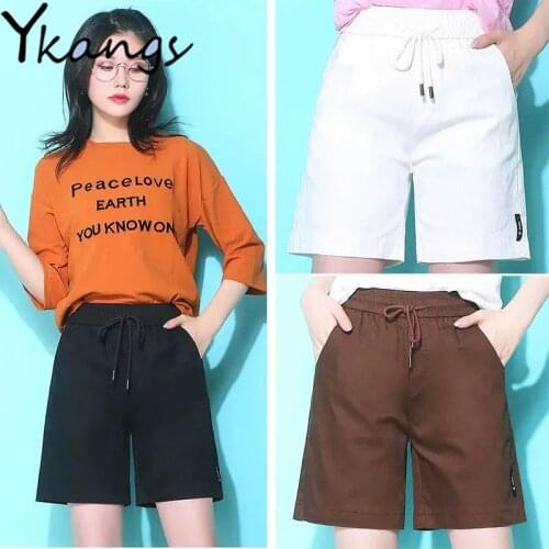 Summer Baggy Sports Solid Color Loose Wide Leg Fashion Street Shorts Ladies High Waist Korean Style Clothing Capri Shorts Womens