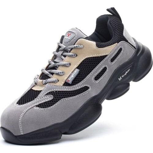 Men Breathable Work Sneakers Steel Toe Cap Work Safety Shoes Men Working Boots Anti-Puncture Indestructible Shoes For Man