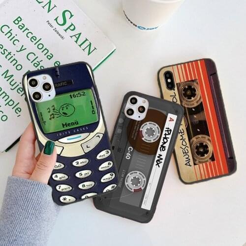 Soft TPU Phone Case For iPhone 11 Pro Max XR X XS 7 8 6 6S Plus 5 S SE 2020 Retro Cassette Tape Couqe For iPhone 12 Pro Max Mini