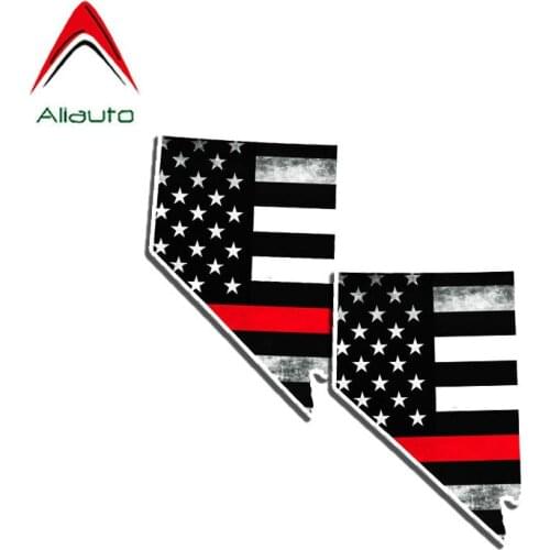 Aliauto 2 X Cover Scratch Car Sticker Nevada State Firefighter Accessories Reflective Decal PVC for Peugeot Skoda Volvo,11cm*7cm