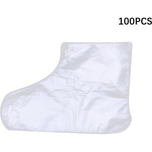 100pcs Disposable Foot Covers One-off Foot Cover Transparent Film Foot Cover for Pedicure Prevent Infection Remove Chapped
