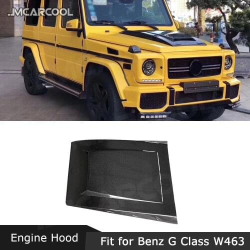 Carbon Fiber Front Engine Hood Cover Trims for Mercedes Benz G Class W463 G500 G550 G55 G65 Wagon 2008-2017