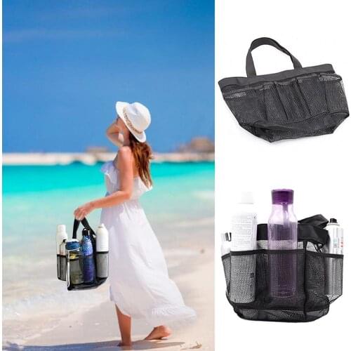 Portable Beach Bag With Detachable Cooling Bag Beach Mesh Tote Bag Bag Baby Toys Storage Debris Bag Ladies Cosmetic Bag PVC Net