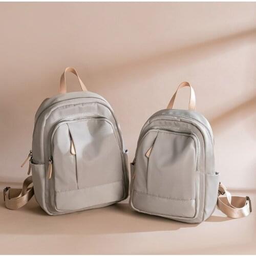 Simple Practical Solid Color Woman Oxford Cloth Backpack Girl Office 365 Key Commuter Shoulder Bag Fashion Waterproof Travel Bag