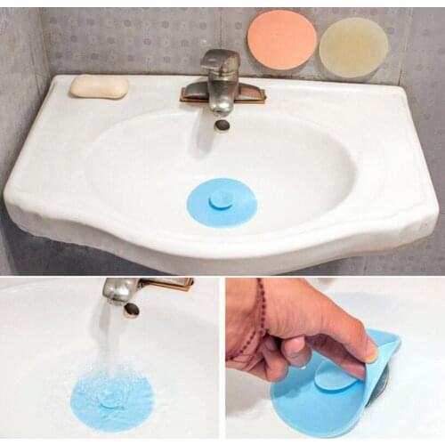 Sale 1PC Floor Drain Plug Silicone Sink Sewer Water Hair Stopper Strainer Deodorant Cover Wall Mounted Bathroom Kitchen Tub 50gC