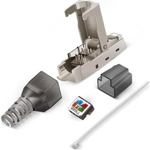 RJ45 Connector Cat6A 10G Shielded Tool Free Crimp RJ 45 Terminal Network Cable Adapter For Cat 6 Ethernet Lan Cables rj45 Plug