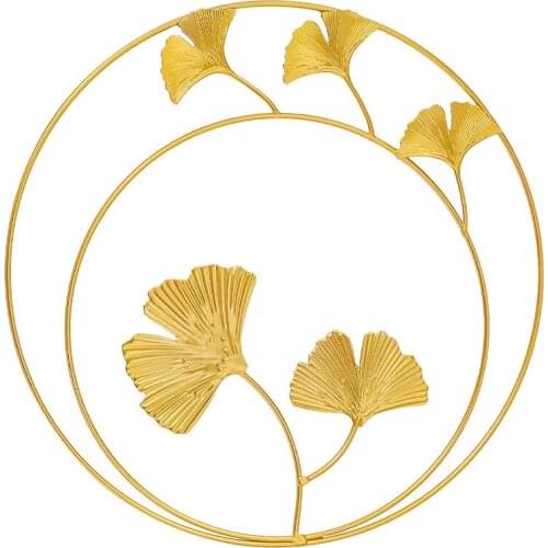 Northern Europe simple light luxury iron metal leaves wall decoration home living room shop background wall decoration
