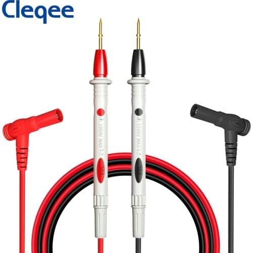 Cleqee P1502 2pcs Multimeter Probes Replaceable Needles Universal Probe Test Leads for Digital Multimeter Cable Feeler Wire 1M