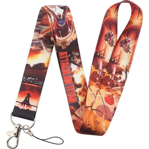 Attack on Titan Lanyards For Key Chain USB Gym ID Card Badge Holder Neck Strap Webbing Hang Rope Mobile Phone Accessories Gifts