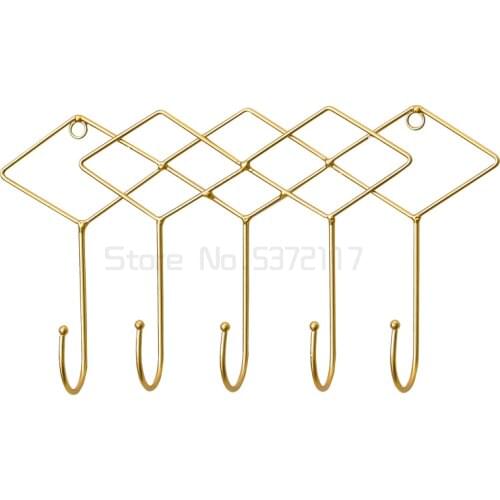 Nordic hook key rack door porch wall decoration wall coat hook creative light luxury iron rack