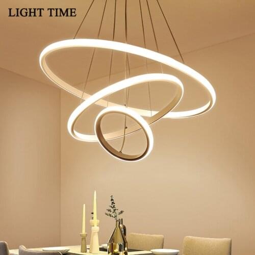 Modern led pendant lights for dining living room pendant lamp 5 rings 6 rings pendant light for heigh ceiling pendant light