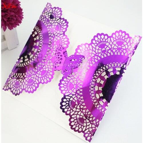 Laser Cut Wedding Invitations Card Elegant Custom With Ribbon Event Birthday Party Wedding Decoration 1/10/30pcs 6Z