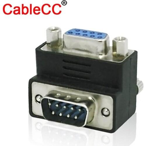 Zihan D-Sub Connector Socket 9PIN Male to Female Right Angled 90 Degree Adapter High Quality