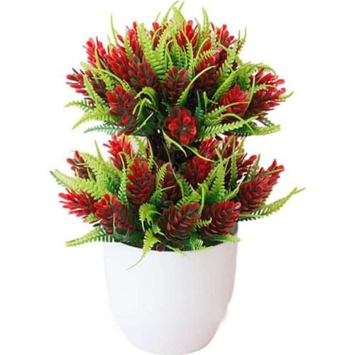 1 Set Artificial Flower Dual Layer Design Anti-fade Plastic Durable Simulation Potted Plants Garden Decoration