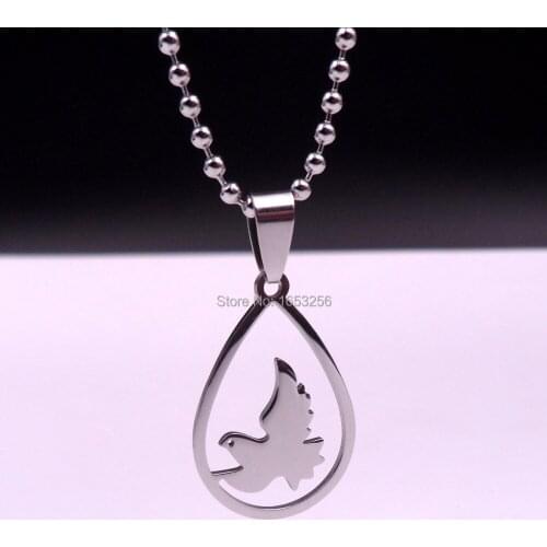1pcs stainless steel Jewelry Cute bird Pendant Necklace ball chain 24'' for women Men