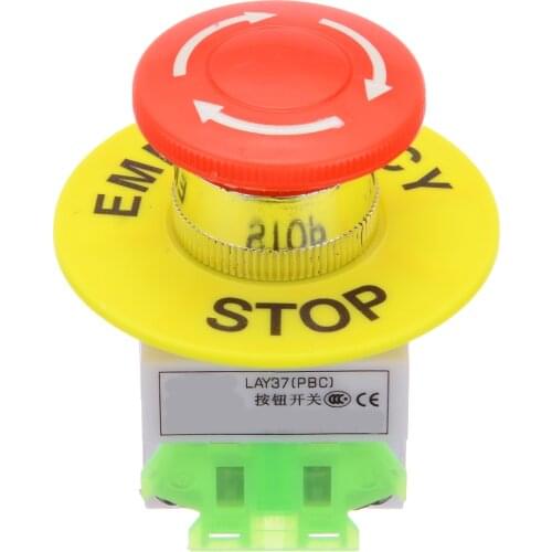 1pc Red Mushroom Cap Emergency Stop Push Button Switch Mayitr Self Locking Switches 660V 10A