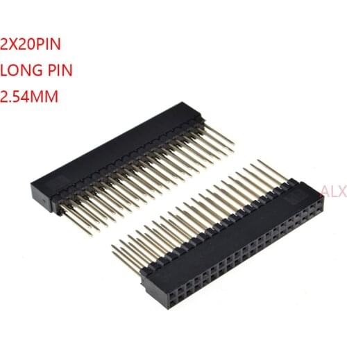 1PCS 2x20 PIN double Row Straight FEMALE PIN HEADER 2.54MM PITCH pin long 12MM Strip Connector Socket 2*20 40 PIN 2x20pin pc104