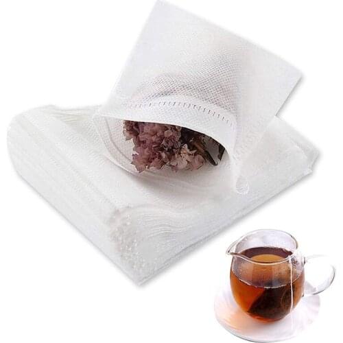 100PCS Disposable Tea Filter Bags Empty Cotton Drawstring Seal Filter Tea Bags for Loose Leaf Teal Disposable Tea Bags