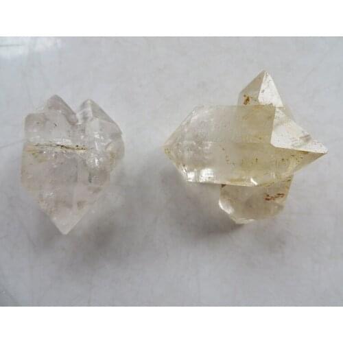 2PCS AA Rare Natural Clear Crystal Specimens Bizarre Multiterminal 24g