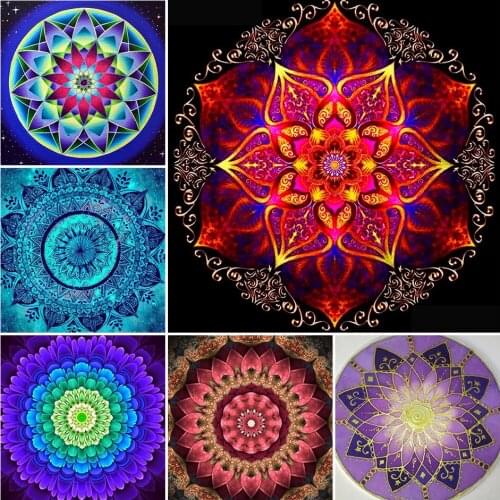 5D DIY Diamond Painting Flowers Mandala Abstract Patterns Embroidery Cross Stitch Home Decor resin Diamond Art Full Drill Gift