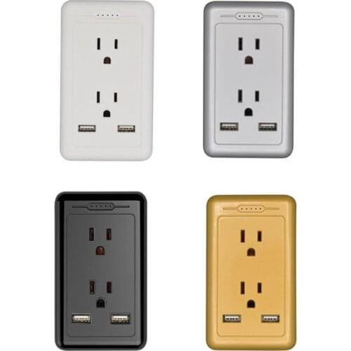 US Wall Panel Outlet with Dual USB Charger Electrical Socket Duplex Receptacle Socket for Home Room Use